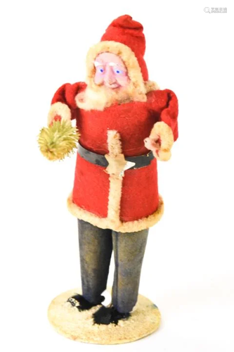 Antique Felt & Spun Cotton Christmas Santa Claus