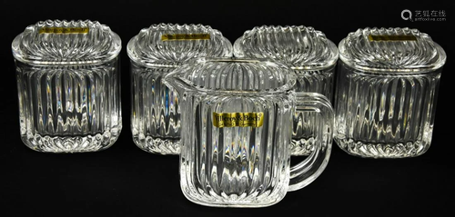 Set 5 Villeroy & Boch Lidded Crystal Table Boxes