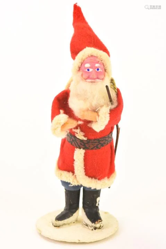 Antique Felt & Spun Cotton Christmas Santa Claus