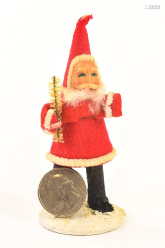 Antique Felt & Spun Cotton Christmas Santa Claus