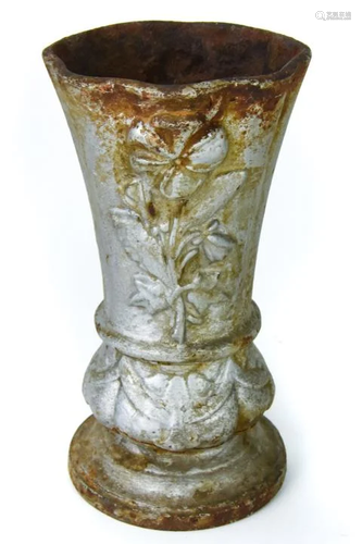 Antique Cast Iron Victorian Vase