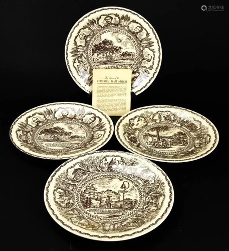 4 California Centennial Vernon Kilns Plates