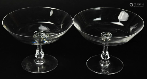 Pair Val Saint Lambert Crystal Compotes