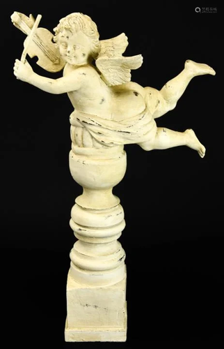 Rococo Style Carved Cherub on Turned Stand