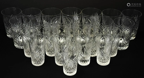 Set 23 Brilliant Cut Crystal Tumbler Glasses