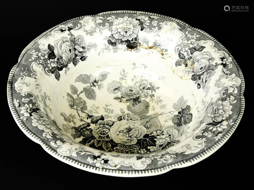 Antique Transferware Footed Centerpiece Bowl