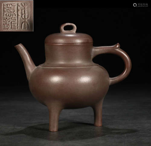 CHENYINLONG MARK TRIPOD ZISHA POT