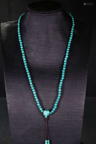 TIBETAN TURQUOISE BEADS STRING NECKLACE