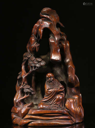 BAMBOO CARVED FIGURE STORY PENDANT