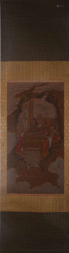 YU ZHIDING ARHAT PAINTING HANGING SCROLL