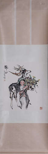 CHENG SHIFA CHILD&DEER PATTERN PAINTING