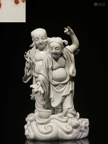 HECHAOZONG MARK WHITE GLAZE HEHE BUDDHA STATUES