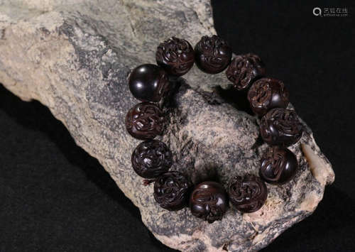 CHENXIANG WOOD MAITREYA PATTERN BRACELET