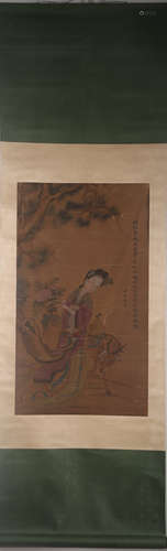 TANGYIN FIGURE PAINTING HANGING SCROLL