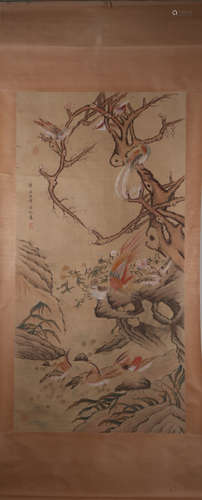 LVJIHUA ARHAT PAINTING HANGING SCROLL