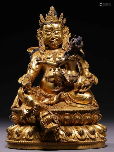 GILT BRONZE BUDDHA STEATED STATUE