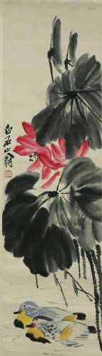 QI BAISHI: INK AND COLOR ON PAPER PAINTING 'POND SCENERY'