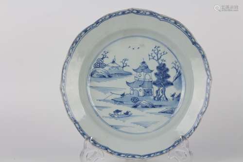 BLUE WHITE LANDSCAPE PLATE