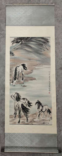 FOUR HORSES SCROLL BY XU BEIHONG