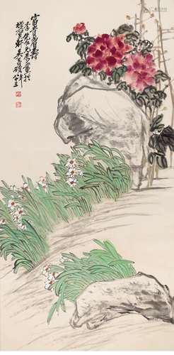 A CHINESE FLOWERS&PLANTS PAINTING, WU CHANGSHUO MARK