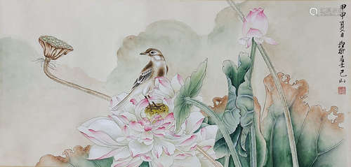 BIRDS FLOWERS PAINTING BY XIE ZHILIU