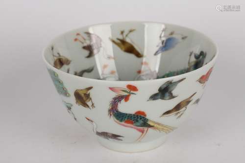 FAMILLE ROSE BIRDS BOWL