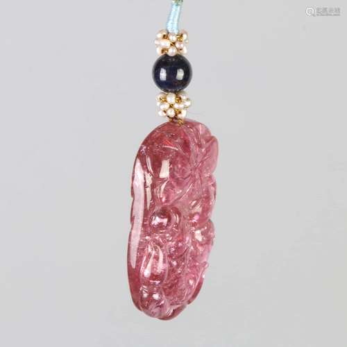 A PINK TOURMALINE PENDANT