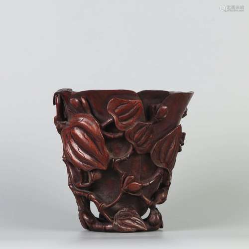 AN EAGLEWOOD PIERCING FLORAL CUP