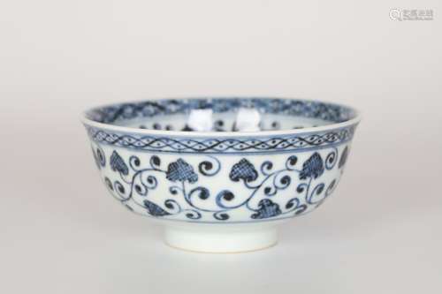 ming，Blue and white glaze bowl