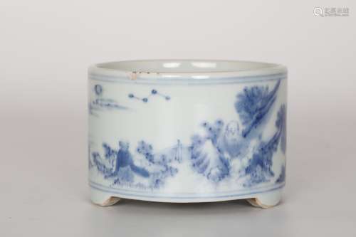 Ming，Blue and white porcelain stove
