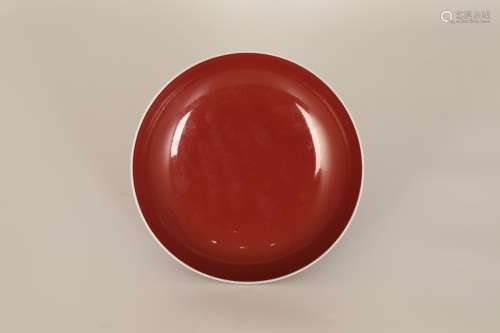 18th，Red glaze plate