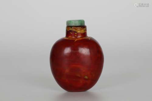 Qing Pumpkin Red Snuff Bottle