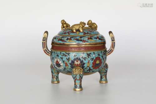 16th century，Cloisonne Beast Button Incense Burner