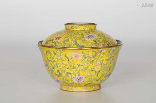 18th century，Bronze gilt enamel tea bowl