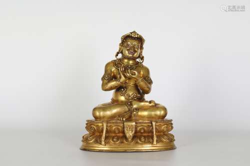 16th century，Gilt bronze Buddha statue