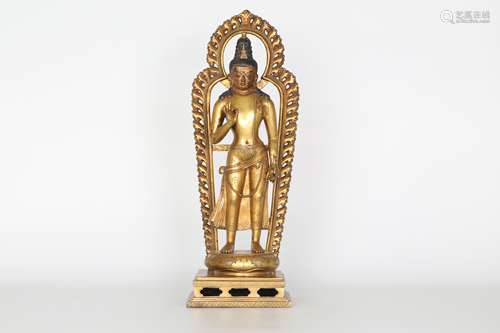 17th century，Gilt bronze mongolian buddha