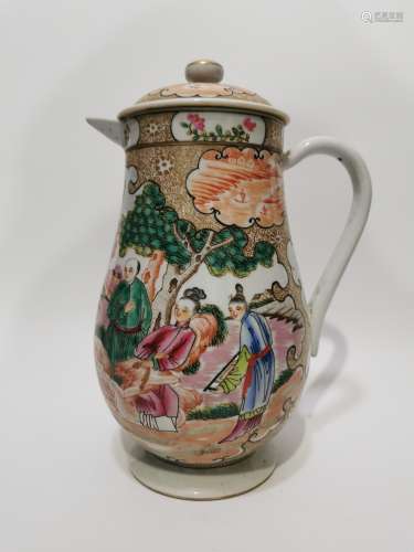 18th,Character story porcelain pot