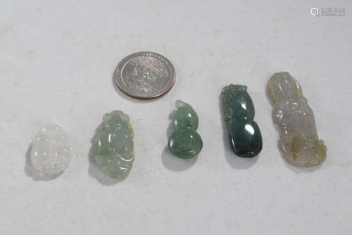 A Group of Five Jadeite Pendant