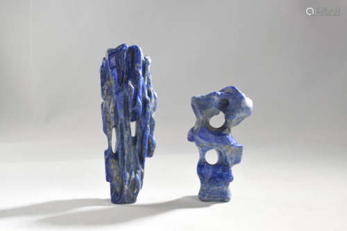 Two Linbi Stone Shape Lapis Lazuli Figure