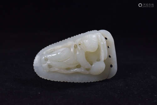 A White Jade Sleeping Beauty Pendant