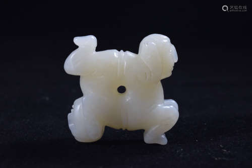 A White Jade Four Children Pendant