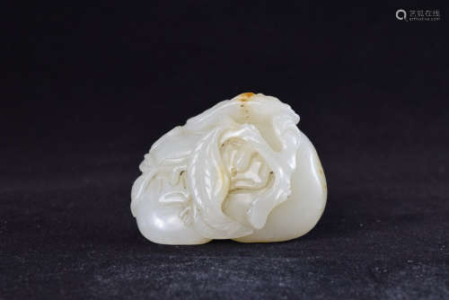 A White Jade Persimmon with Ruyi Figure