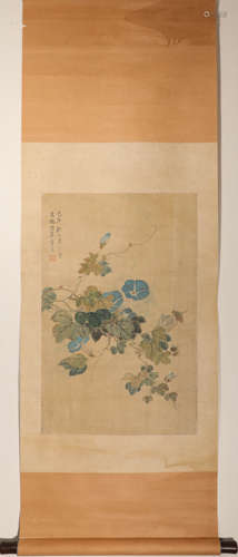 Flower water ink vertical painting by Ying Lan from ancient ...