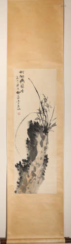 Flower water ink vertical painting by Ziyi Liu from ancient ...