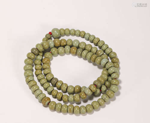 Green tophus buddhism beads from Qing清代綠松石佛珠