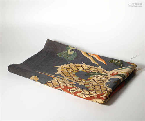 Leather dragon painting from Qing清代龍紋緙絲