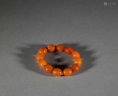 Beeswax bracelet from Qing清代蜜蠟手串