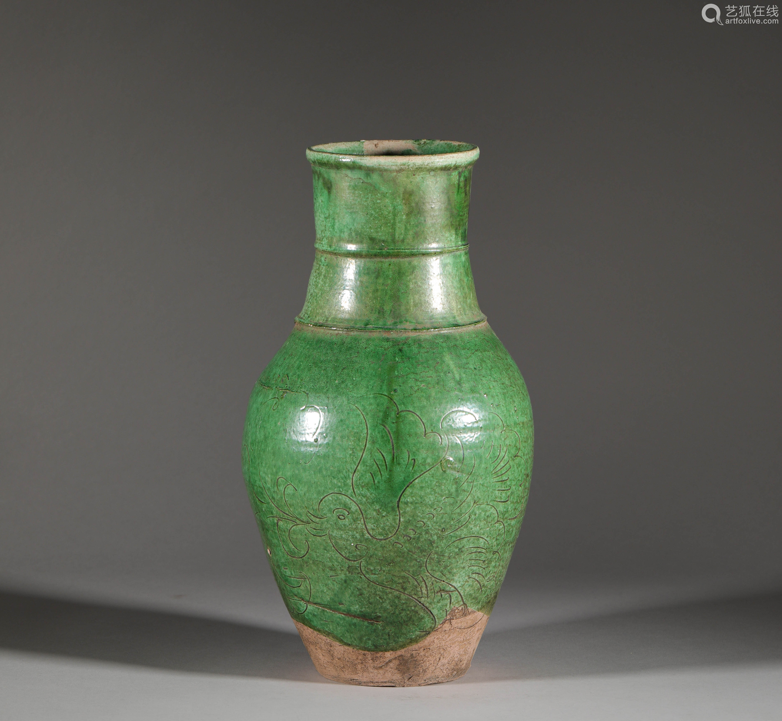 green glazed vase from liao辽代绿釉瓶