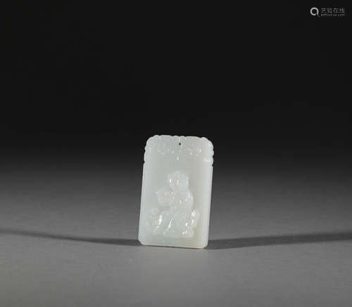 Hetian jade borad from Qing清代和田玉童子牌