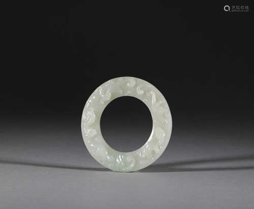 Hetian jade borad with dragon pattern from Qing清代和田玉赤龍...